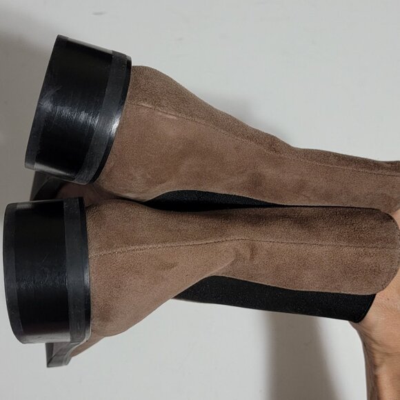 NEW Stuart Weitzman Cline Sleek Boots Womens 9.5 Beige Suede Contemporary - Picture 6 of 10